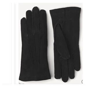 HESTRA Hair-sheep Suede Cashmere Lined Black Gloves Size 9